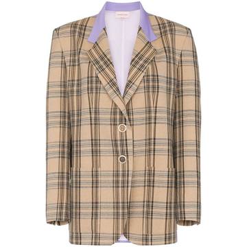 single breasted checked blazer