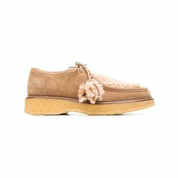 lace-up shearling loafers