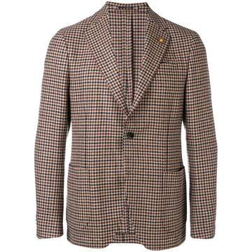 fitted houndstooth blazer