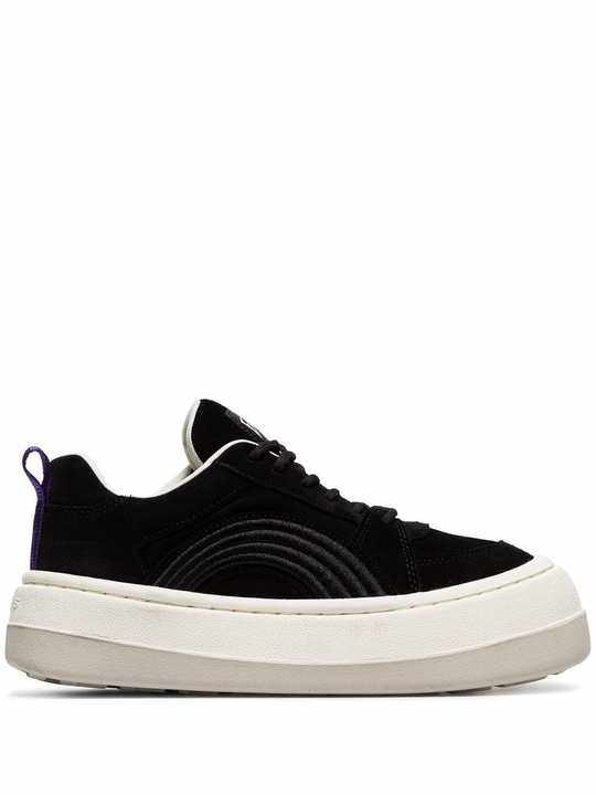 black Sonic chunky low-top suede sneakers展示图