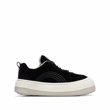 black Sonic chunky low-top suede sneakers