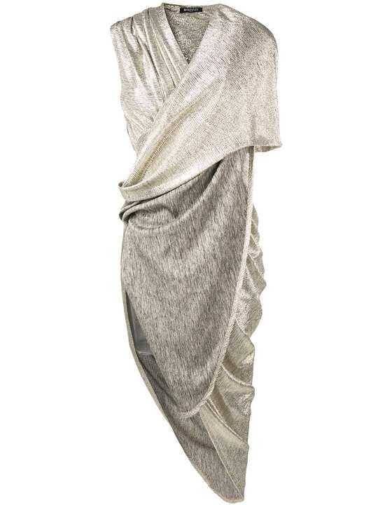 draped laminated dress展示图