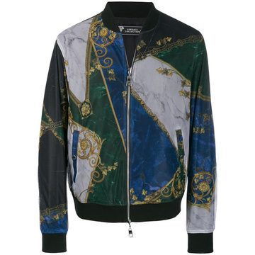 printed mesh bomber jacket