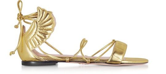 Gold Malikah Flat Sandals展示图