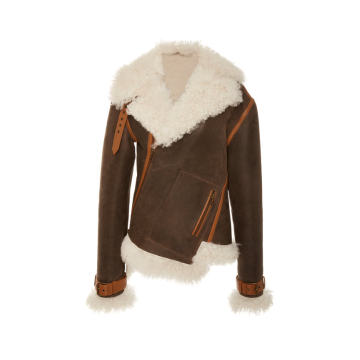 Twisted Shearling-Lined Leather Jacket