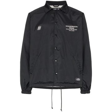 logo print button-down jacket