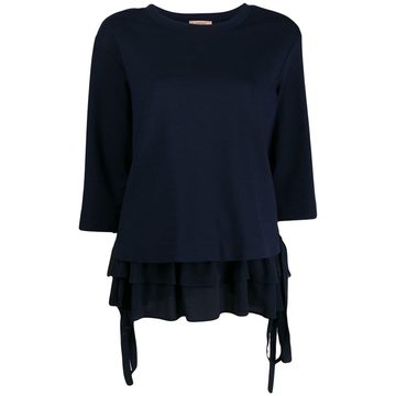 ruffle layered knit top