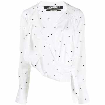 embroidered dot blouse