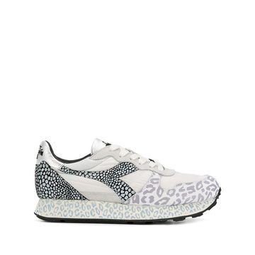 leopard print panelled sneakers