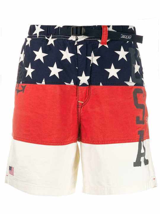 USA colour block shorts展示图