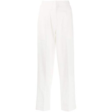 high-waisted straight trousers