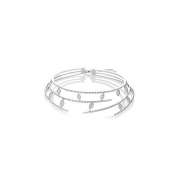 18K White Gold Double Layer Diamond Choker