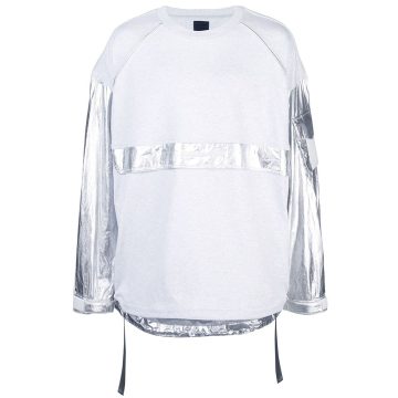 metallic panel sweatshirt