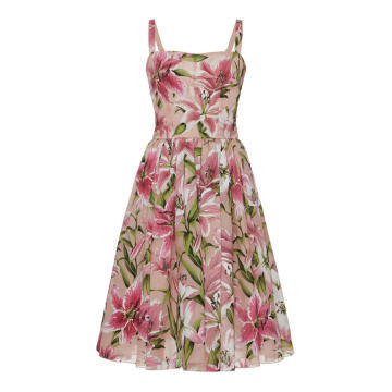 Floral-Print Crepe Midi Dress