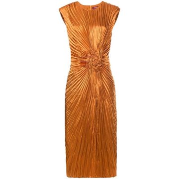 pleated swirl dress