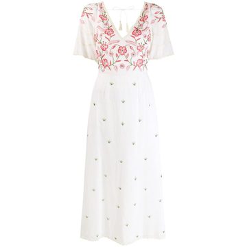 embroidered floral panel dress