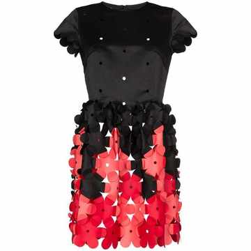 3D flower mini dress