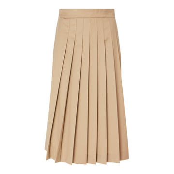 Pleated Wool Wrap Skirt