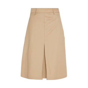 Front Pleat Wool Cargo Skirt