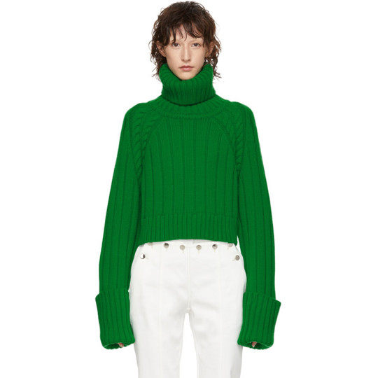 Green Oversized Turtleneck展示图