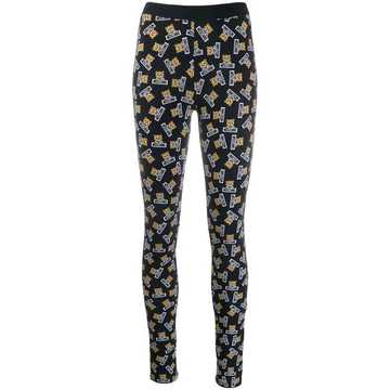 bear logo print leggings