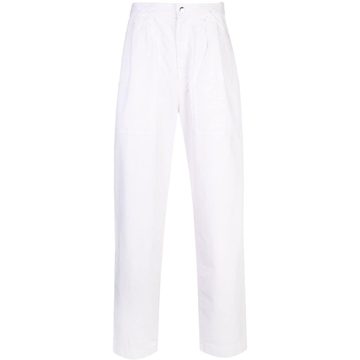 high-waisted straight trousers