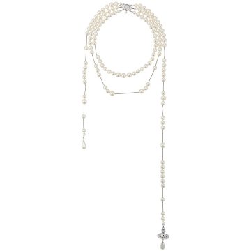 broken pearl pendant necklace