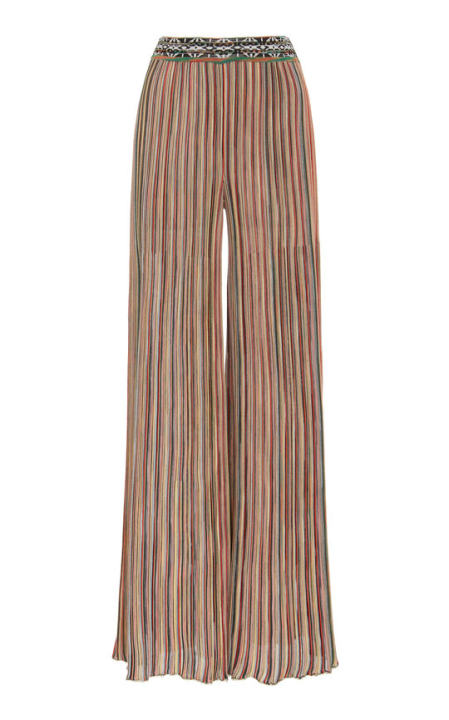 Striped Stretch-Knit Flared Pants展示图