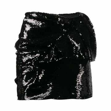 foldover sequinned mini skirt