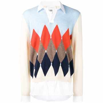 argyle layered sweatshirt