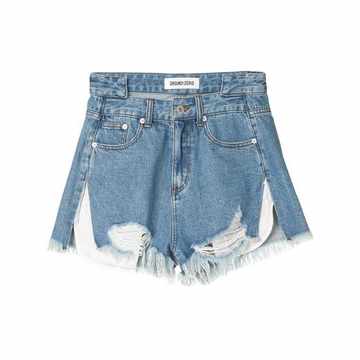 frayed denim shorts