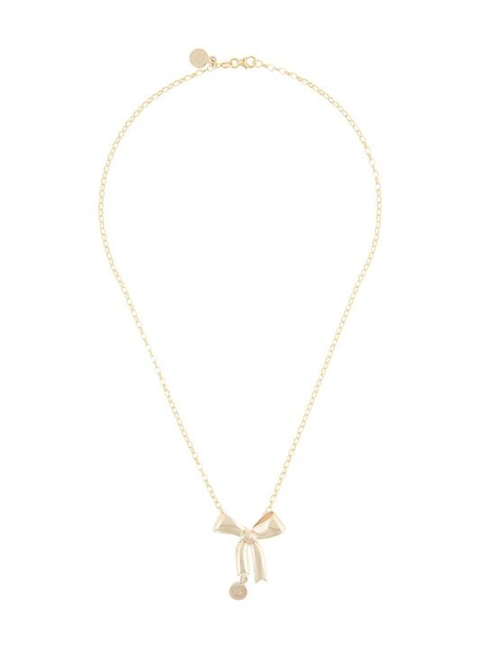 9kt gold bow pendant necklace展示图