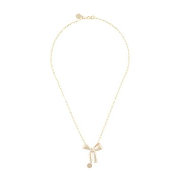 9kt gold bow pendant necklace
