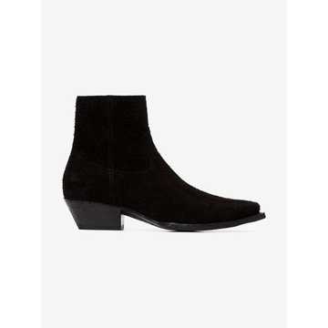 black Lukas 40 suede cowboy ankle boots