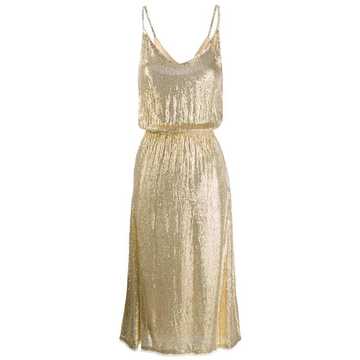 sequin flared slip dress