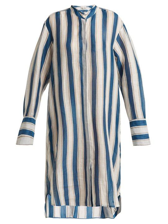 Watson striped linen shirtdress展示图