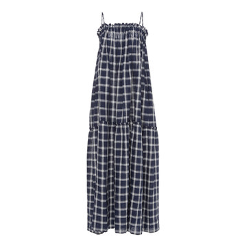 Nellie Check Linen Apron Dress