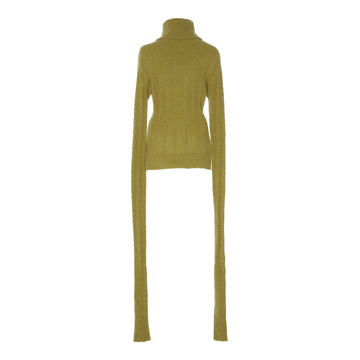 La Maille Sofia Cable-Knit Turtleneck Sweater