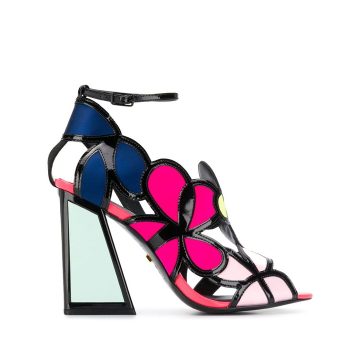 floral heeled sandals