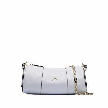 white Cylinder leather shoulder bag