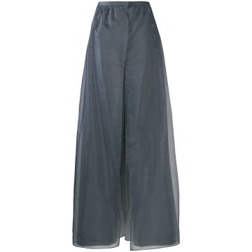 overlapping organza panels trousers