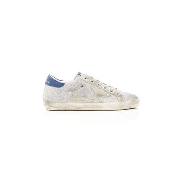 Superstar Glittered Distressed Leather And Suede Sneakers