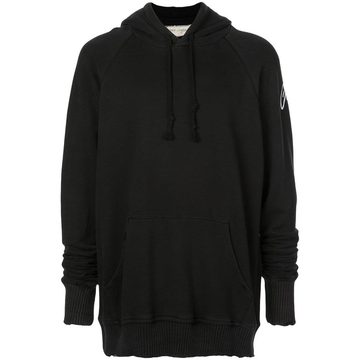 contrast logo hoodie