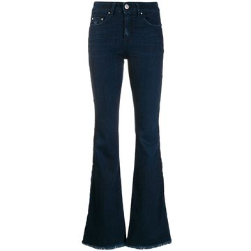 press stud flared jeans