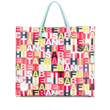 all-over logo tote bag