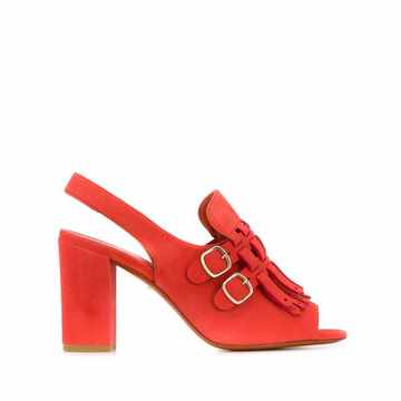 heeled sandals with buckles