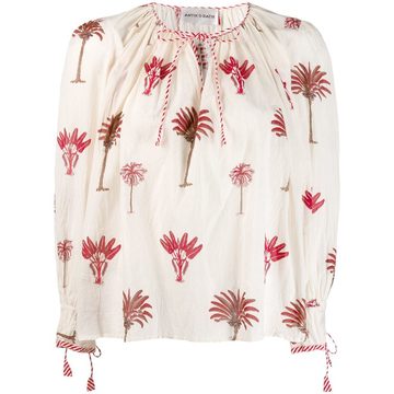 palm printed blouse