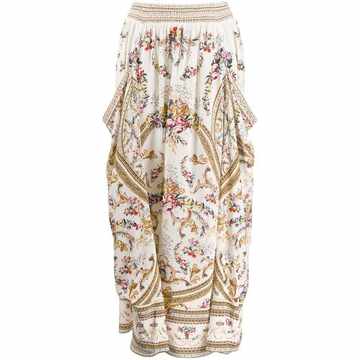 floral baroque print skirt