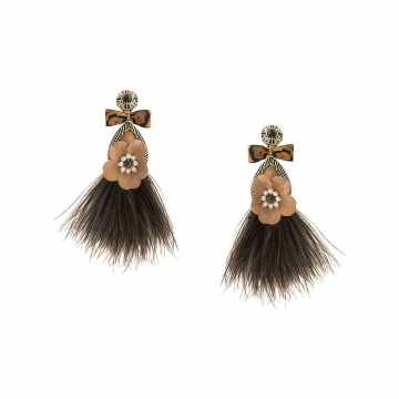 feather flower earrings