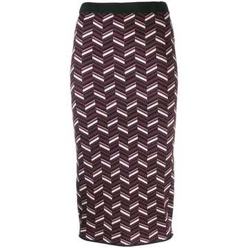 patterned knit pencil skirt